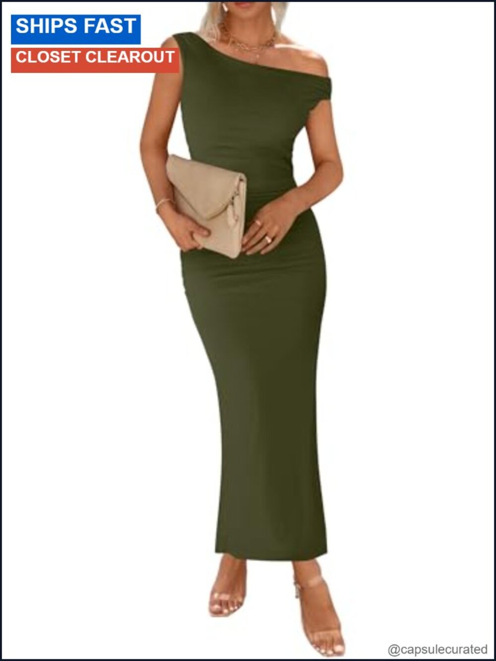 One Shoulder Mesh Maxi Dress Sleeveless Bodycon Ruched Back Slit